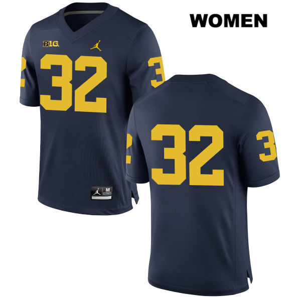 Women's NCAA Michigan Wolverines Berkley Edwards #32 No Name Navy Jordan Brand Authentic Stitched Football College Jersey XE25S41GQ